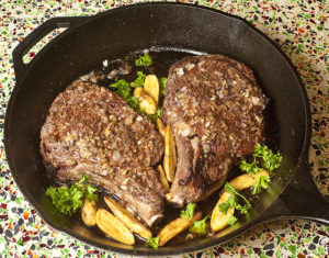 Here’s the Beef: Pan-Roasted Ribeye Steaks with Fingerling Potatoes ...